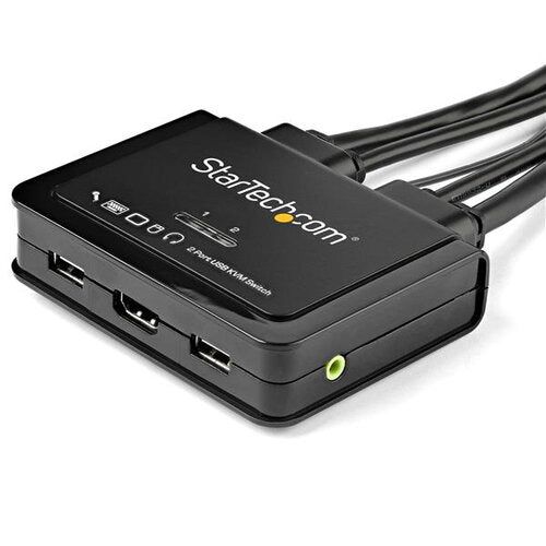 Startech.com Switch Conmutador Kvm de 2 Puertos HDMI con Cables Integrados de 1.2m - USB 4k60hz - Compatible con Audio 3.5MM (sv211hdua4k) - 2 Computador(es) - 1 Usuarios Locales - 3840 X 2160 - 4 X