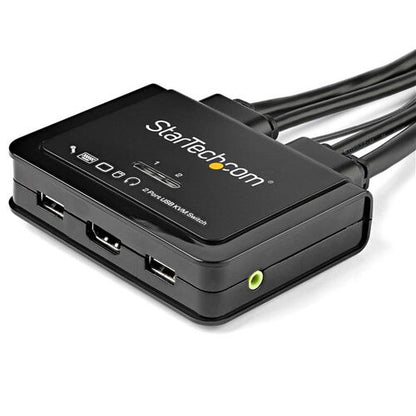Startech.com Switch Conmutador Kvm de 2 Puertos HDMI con Cables Integrados de 1.2m - USB 4k60hz - Compatible con Audio 3.5MM (sv211hdua4k) - 2 Computador(es) - 1 Usuarios Locales - 3840 X 2160 - 4 X