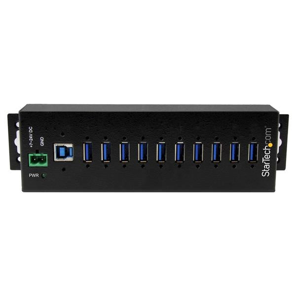 Startech.com Concentrador Industrial USB 3.0 de 10 Puertos - 5gbps - Adaptador de Alimentación - Protección de Descargas 350w & Esd - Soporte Uasp - 10 Total USB Port(s) - 10 Puerto(s) USB 3.1 - Pc