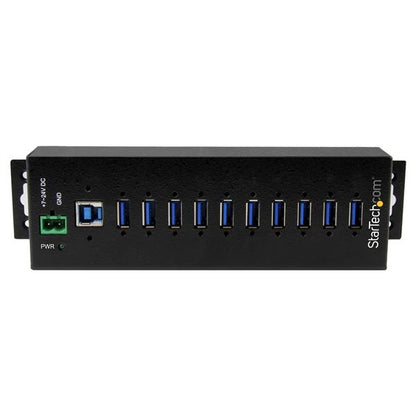 Startech.com Concentrador Industrial USB 3.0 de 10 Puertos - 5gbps - Adaptador de Alimentación - Protección de Descargas 350w & Esd - Soporte Uasp - 10 Total USB Port(s) - 10 Puerto(s) USB 3.1 - Pc
