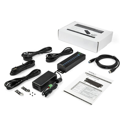 Startech.com Concentrador Industrial USB 3.0 de 10 Puertos - 5gbps - Adaptador de Alimentación - Protección de Descargas 350w & Esd - Soporte Uasp - 10 Total USB Port(s) - 10 Puerto(s) USB 3.1 - Pc