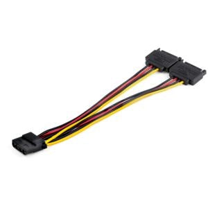 Startech.com Cable Adaptador de 2x SATA a Lp4 - 2 Conectores de Alimentación Periférica Interna SATA a Lp4 de 4 Pines para Pc - 9 Amp/108w - para Fuente de Alimentación, Disco Duro, DVD-ROM - SATA /