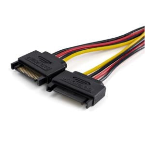 Startech.com Cable Adaptador de 2x SATA a Lp4 - 2 Conectores de Alimentación Periférica Interna SATA a Lp4 de 4 Pines para Pc - 9 Amp/108w - para Fuente de Alimentación, Disco Duro, DVD-ROM - SATA /