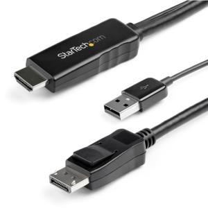 Cable Convertidor HDMI a DisplayPort StarTech.com HD2DPMM3M | 4K 30Hz, 3m con Alimentación USB