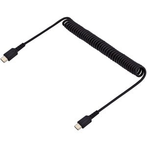 Startech.com Cable de 1m de Carga USB C a USB C, Cable USB Tipo C en Espiral de Carga Rápida y Servicio Pesado, Cable USB 2.0 Usbc Negro - Cable For Dispositivo Móvil, Ipad Pro, Ipad Mini, Smartphone