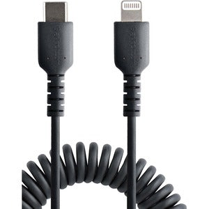 Cable USB-C a Lightning StarTech.com RUSB2CLT1MBC | 1m, Certificación MFi, Espiral Negro