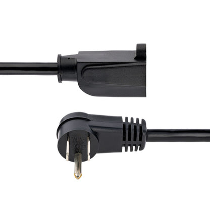 Startech.com Cable 2m (6 Pies) de Extensión de Alimentación, Ángulo Recto Nema 5-15P a Nema 5-15r, 13a 125v, 16awg, Acodado, Alargador - para Workstation, Computadora de Escritorio, Servidor,