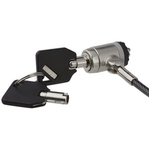 Startech.com Cable de 2m con Candado de Llave para Laptops/computadoras/dispositivos con Ranura K-SLOT - de Acero Revestido en Vinilo - 2.04m Cable - Cierre con Llave - Plata, Negro - Aleación de