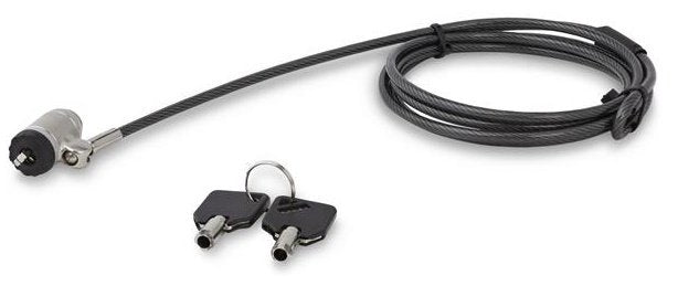 Startech.com Cable de 2m con Candado de Llave para Laptops/computadoras/dispositivos con Ranura K-SLOT - de Acero Revestido en Vinilo - 2.04m Cable - Cierre con Llave - Plata, Negro - Aleación de