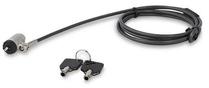 Startech.com Cable de 2m con Candado de Llave para Laptops/computadoras/dispositivos con Ranura K-SLOT - de Acero Revestido en Vinilo - 2.04m Cable - Cierre con Llave - Plata, Negro - Aleación de