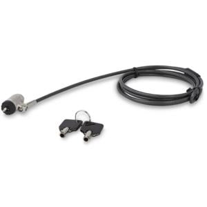 Startech.com Cable de 2m con Candado de Llave para Laptops/computadoras/dispositivos con Ranura K-SLOT - de Acero Revestido en Vinilo - 2.04m Cable - Cierre con Llave - Plata, Negro - Aleación de