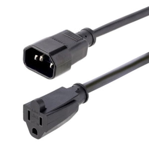 Cable de Extensión StarTech.com 1415R-3F-POWER | 1m, IEC 320 C14 a NEMA 5-15R, 10A 125V