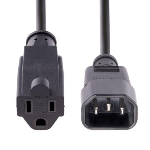 Cable de Extensión StarTech.com 1415R-3F-POWER | 1m, IEC 320 C14 a NEMA 5-15R, 10A 125V