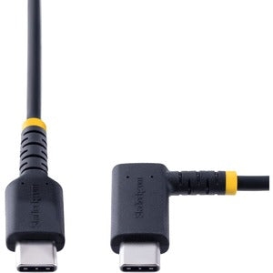 Startech.com Cable 15CM USB C Acodado en Ángulo Recto - Pd 60w - 3a - Cable USB-C de Carga Rápida - de Alta Resistencia - USB 2.0 Tipo C - Cable For Dispositivo Periférico, Ipad Pro, Ipad Mini,