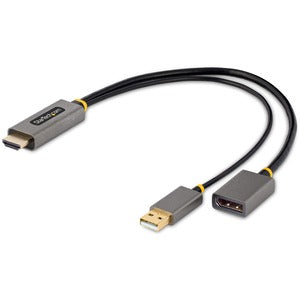 Startech.com Cable 30CM Adaptador HDMI a Displayport - Activo - 4k 60hz - Convertidor HDMI 2.0 a Dp 1.2 - Hdr - Alimentado Por USB - 1 X HDMI 2.0 Digital Audio/video - Male