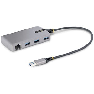 Startech.com Hub USB de 3 Puertos Usba - USB 3.0 de 5gbps - Concentrador USB de 3 Puertos USB-A - USB Portátil - Red Ethernet Rj45 - Soporte Uasp - 4 Total USB Port(s)1 Puerto(s) de Red (rj-45) - Pc,