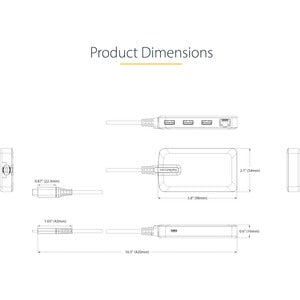 Hub USB-C StarTech.com 5G3AGBB | 3 Puertos USB-A, Ethernet RJ-45, Soporte UASP