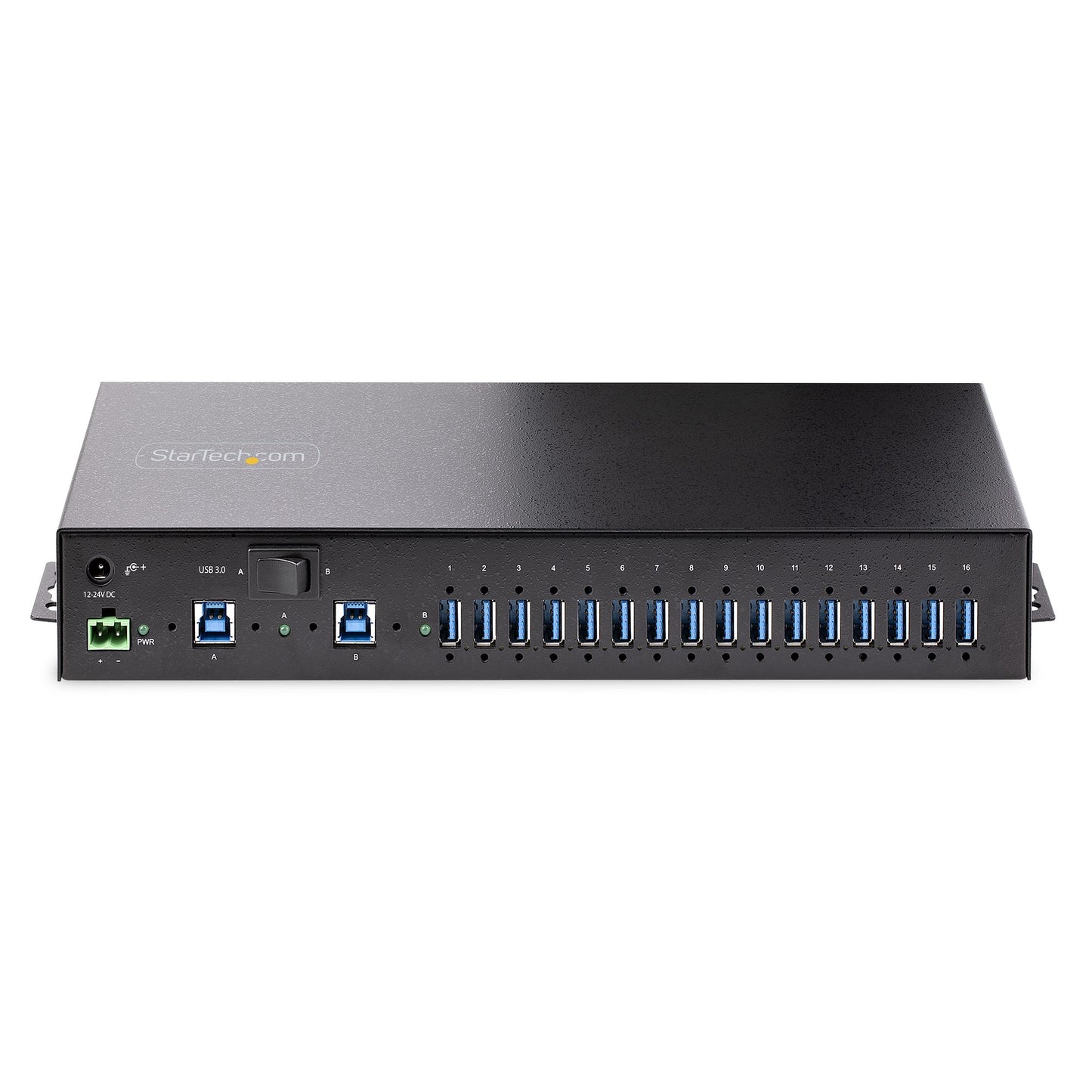 Startech.com Hub USB 3.0 16 Puertos Industrial - Montaje en Rack/superficie/din - Carga Compartida 120w - Esd - Bloque de Terminal - 16 Total USB Port(s)
