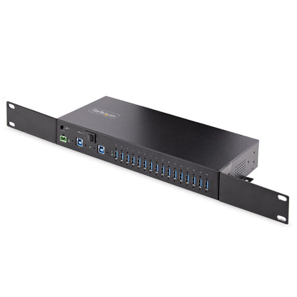 Startech.com Hub USB 3.0 16 Puertos Industrial - Montaje en Rack/superficie/din - Carga Compartida 120w - Esd - Bloque de Terminal - 16 Total USB Port(s)