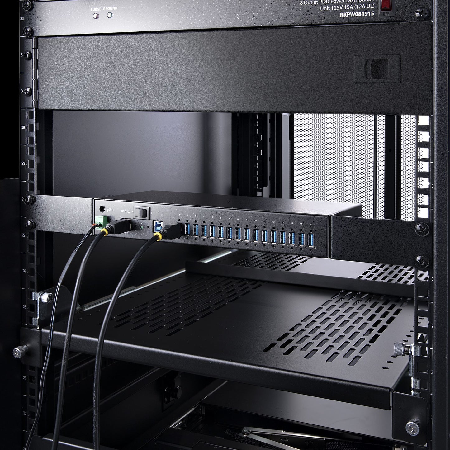 Startech.com Hub USB 3.0 16 Puertos Industrial - Montaje en Rack/superficie/din - Carga Compartida 120w - Esd - Bloque de Terminal - 16 Total USB Port(s)