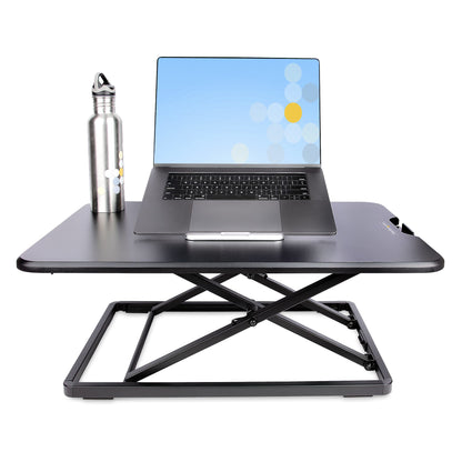 Startech.com Convertidor de Escritorio Bipedestación de Pie y Sentado para Laptop - Hasta 8kg - Elevador de Altura Ajustable - 8kg Capacidad de Carga - 4.6CM Altura X 47CM Ancho - Mesa - Acero - Negro