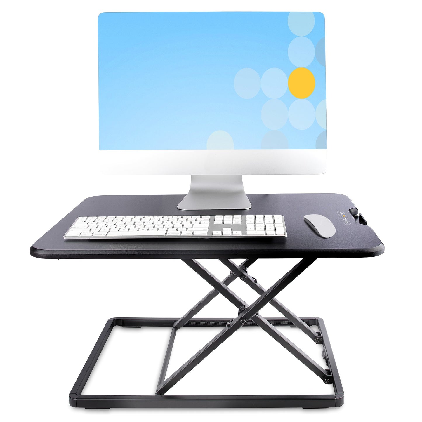 Startech.com Convertidor de Escritorio Bipedestación de Pie y Sentado para Laptop - Hasta 8kg - Elevador de Altura Ajustable - 8kg Capacidad de Carga - 4.6CM Altura X 47CM Ancho - Mesa - Acero - Negro