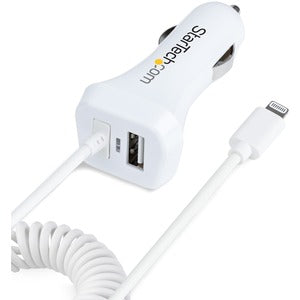 Cable Cargador de Coche StarTech.com USBLT2PCARW2 | Espiral 1m, 12W, 2x USB
