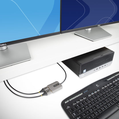 Startech.com Hub Mst de 2 Puertos Displayport 1.4 - Divisor Splitter Dp para 2 Monitores - Adaptador Dp a 2x Dp 5k 60hz - Solo Windows - 3840 × 2160 - Displayport - USB