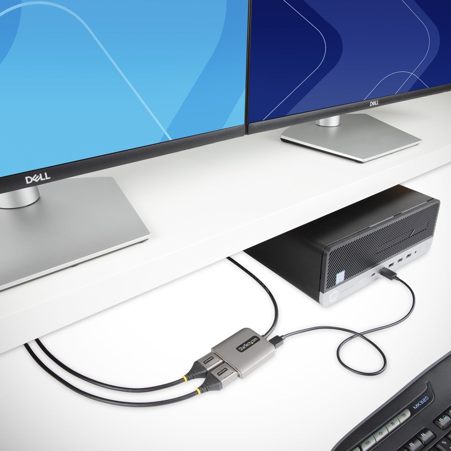 Startech.com Hub Mst de 2 Puertos Displayport 1.4 - Divisor Splitter Dp para 2 Monitores - Adaptador Dp a 2x Dp 5k 60hz - Solo Windows - 3840 × 2160 - Displayport - USB