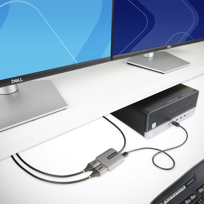 Startech.com Hub Mst de 2 Puertos Displayport 1.4 - Divisor Splitter Dp para 2 Monitores - Adaptador Dp a 2x Dp 5k 60hz - Solo Windows - 3840 × 2160 - Displayport - USB