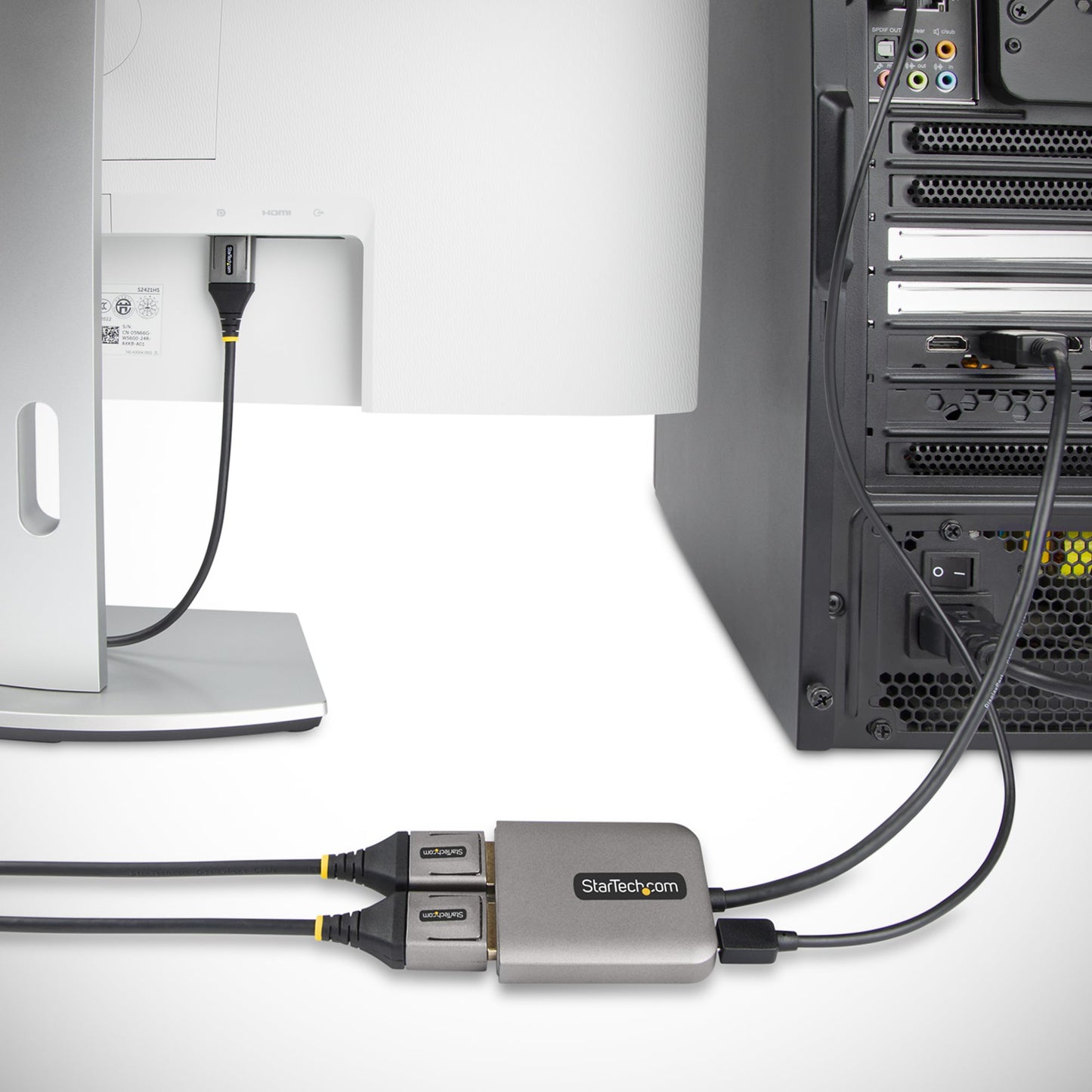 Startech.com Hub Mst de 2 Puertos Displayport 1.4 - Divisor Splitter Dp para 2 Monitores - Adaptador Dp a 2x Dp 5k 60hz - Solo Windows - 3840 × 2160 - Displayport - USB