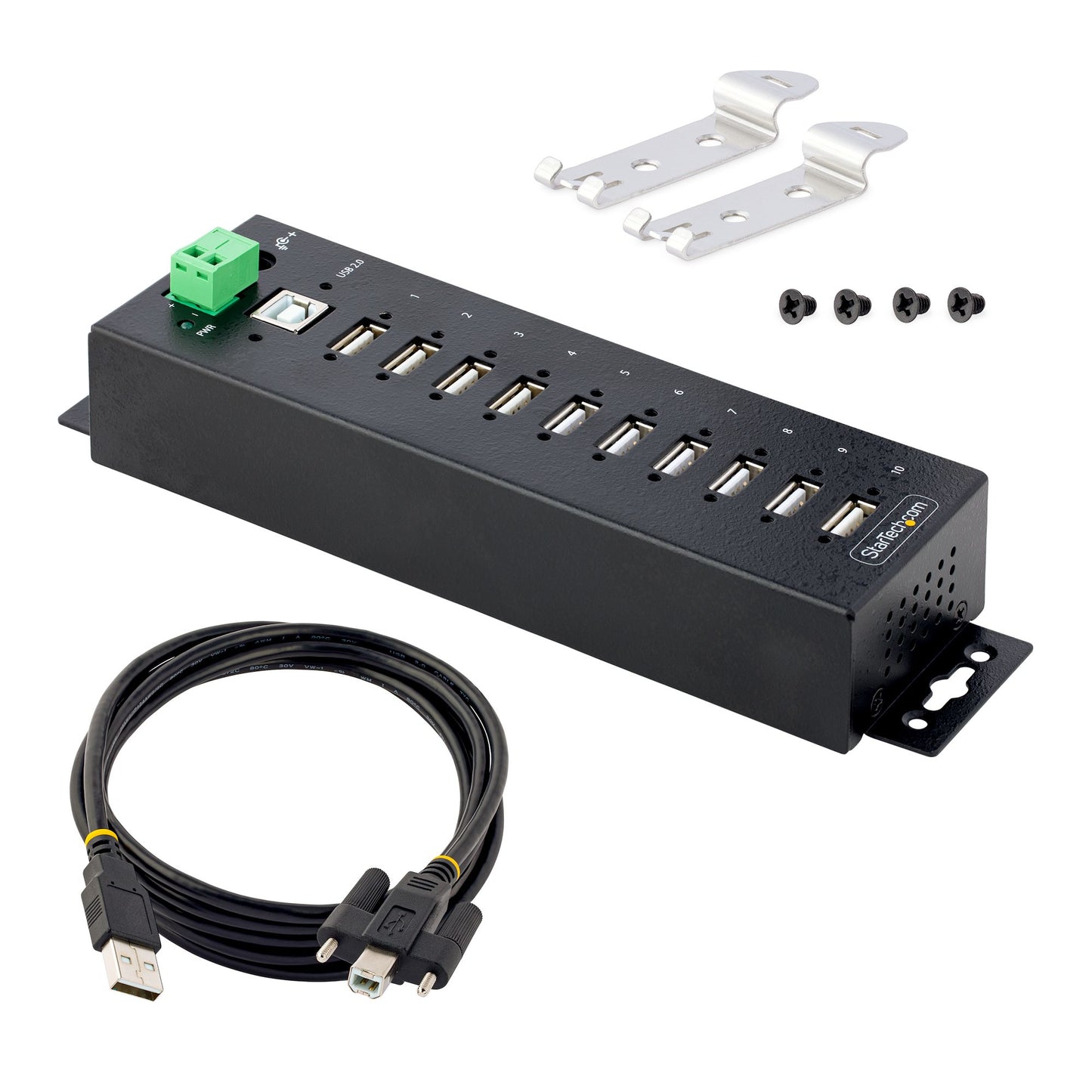 Hub USB StarTech.com USB210AIND | 10 Puertos USB 2.0, Protección ESD Nivel 4