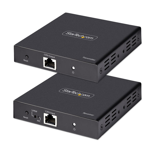 Startech.com Extensor de Video HDMI 4k Por Cable Cat5/cat6 Ethernet - 4k 60hz Hdr - 70m - S/pdif - Juego Transmisor y Receptor - 2 X Red (rj-45) - 3 X HDMI - 70.10m Alcance Extendido - Metálico