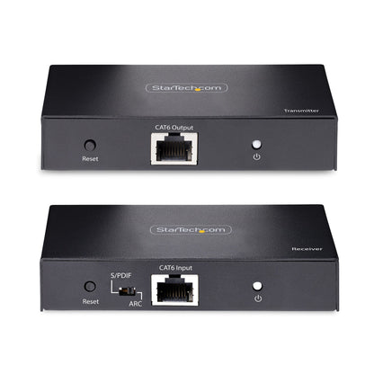 Startech.com Extensor de Video HDMI 4k Por Cable Cat5/cat6 Ethernet - 4k 60hz Hdr - 70m - S/pdif - Juego Transmisor y Receptor - 2 X Red (rj-45) - 3 X HDMI - 70.10m Alcance Extendido - Metálico