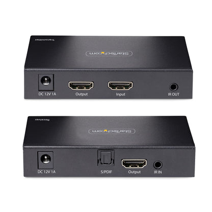 Startech.com Extensor de Video HDMI 4k Por Cable Cat5/cat6 Ethernet - 4k 60hz Hdr - 70m - S/pdif - Juego Transmisor y Receptor - 2 X Red (rj-45) - 3 X HDMI - 70.10m Alcance Extendido - Metálico