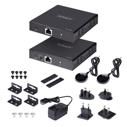 Startech.com Extensor de Video HDMI 4k Por Cable Cat5/cat6 Ethernet - 4k 60hz Hdr - 70m - S/pdif - Juego Transmisor y Receptor - 2 X Red (rj-45) - 3 X HDMI - 70.10m Alcance Extendido - Metálico