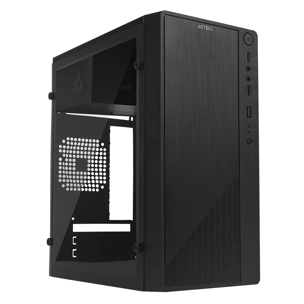 Gabinete Acteck Kioto AC-939539 | Mini Torre M-ATX, Fuente ATX 500W, 2x USB 2.0