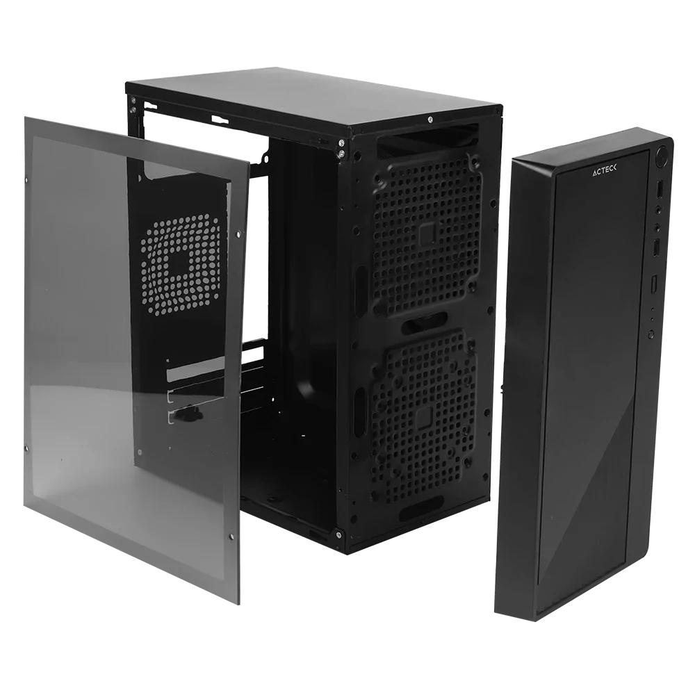 Gabinete Acteck Kioto AC-939539 | Mini Torre M-ATX, Fuente ATX 500W, 2x USB 2.0