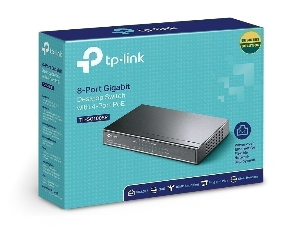 TP-LINK Switch de Escritorio Gigabit de 8 Puertos con 4 Puertos Poe+