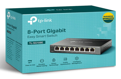 Conmutador Ethernet TP-Link TL-SG108E | 8 Puertos, 10/100/1000 Mbps