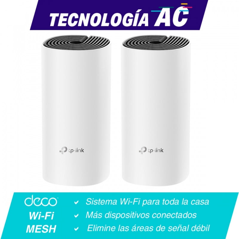 TP-LINK Solución para Hogar Inteligente WIFI Mesh Deco M4 de 2 Piezas Ac1200