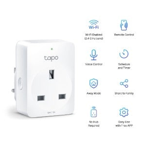 Mini Smart Plug TP-Link TAPO P100 | Control WIFI por App, Compatible con Amazon Alexa