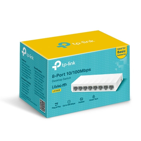 TP-LINK Switch No Administrable de 8 Puertos Fast Ethernet 10/100.