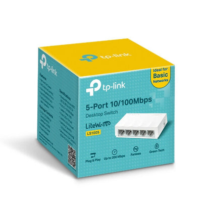 TP-LINK Switch No Administrable de 5 Puertos Fast Ethernet 10/100.
