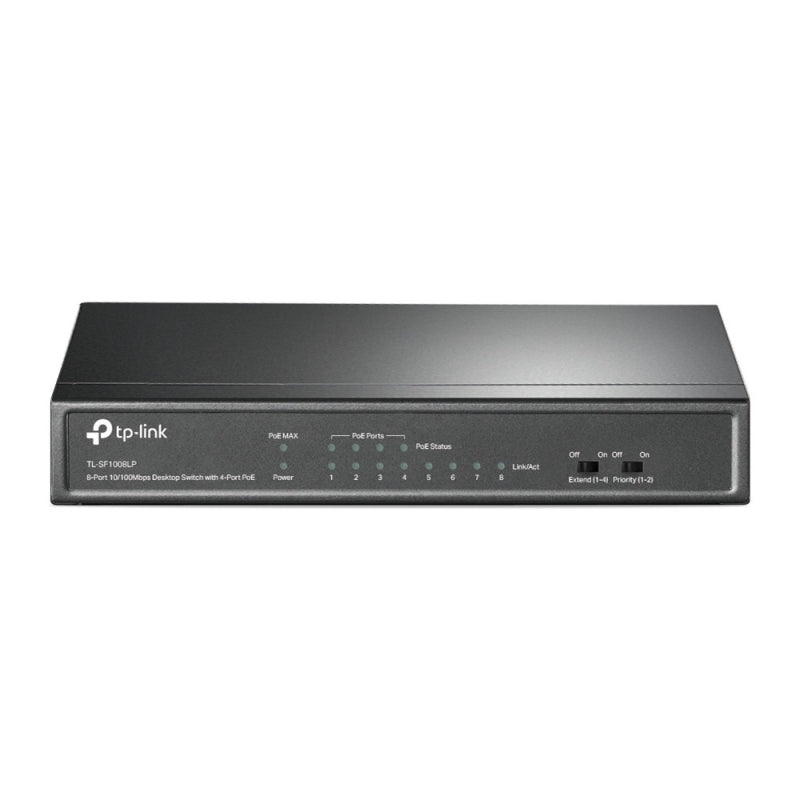 TP-LINK TL-SF1008LP 8 Puertos Gestionable Conmutador Ethernet - 2 Capa Compatible - 47.10w Power Consumption - 41w Rendimiento Poe - Par Trenzado - Poe Ports - de Escritorio