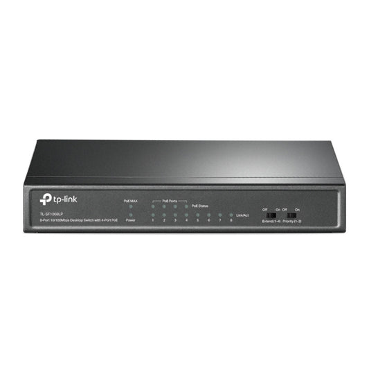 TP-LINK TL-SF1008LP 8 Puertos Gestionable Conmutador Ethernet - 2 Capa Compatible - 47.10w Power Consumption - 41w Rendimiento Poe - Par Trenzado - Poe Ports - de Escritorio