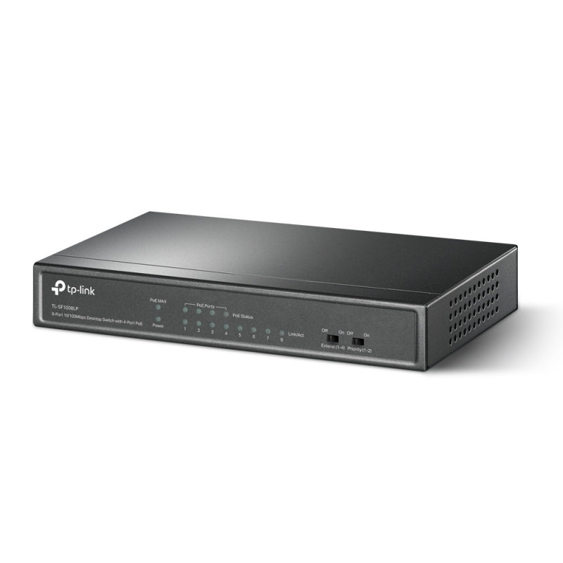 TP-LINK TL-SF1008LP 8 Puertos Gestionable Conmutador Ethernet - 2 Capa Compatible - 47.10w Power Consumption - 41w Rendimiento Poe - Par Trenzado - Poe Ports - de Escritorio