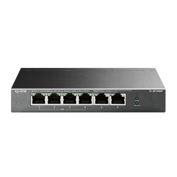 TP-LINK Switch de Escritorio de 6 Puertos a 10/100 Mbps con 4 Puertos Poe+