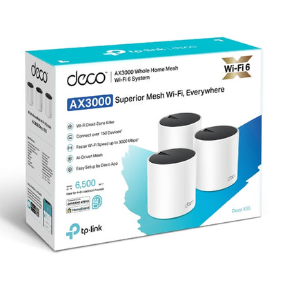 Mesh WiFi TP-Link Deco X55 (3-Pack) | AX3000, Cobertura Amplia