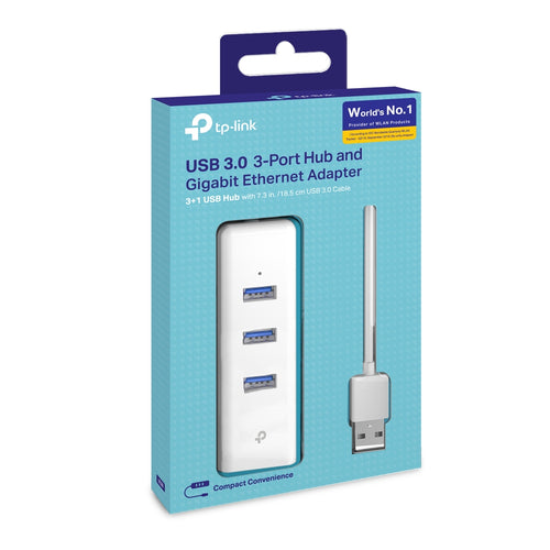 Adaptador USB TP-Link UE330 | Hub de 3 Puertos USB 3.0, Adaptador Ethernet Gigabit